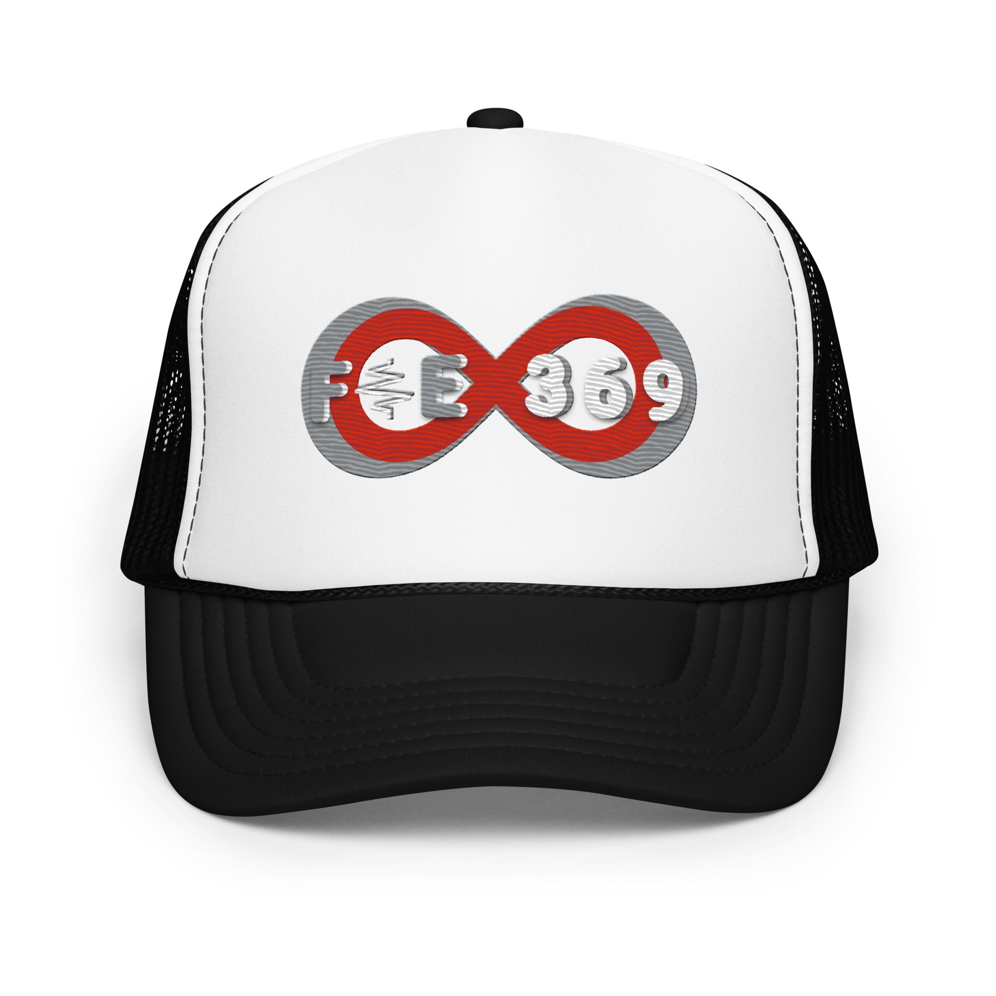 IPO Grey, Red & White - BFW Bubble Logo Foam trucker hat