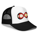 Load image into Gallery viewer, IPO Black, Red &amp; Yellow - BFW Bubble Logo Foam trucker hat
