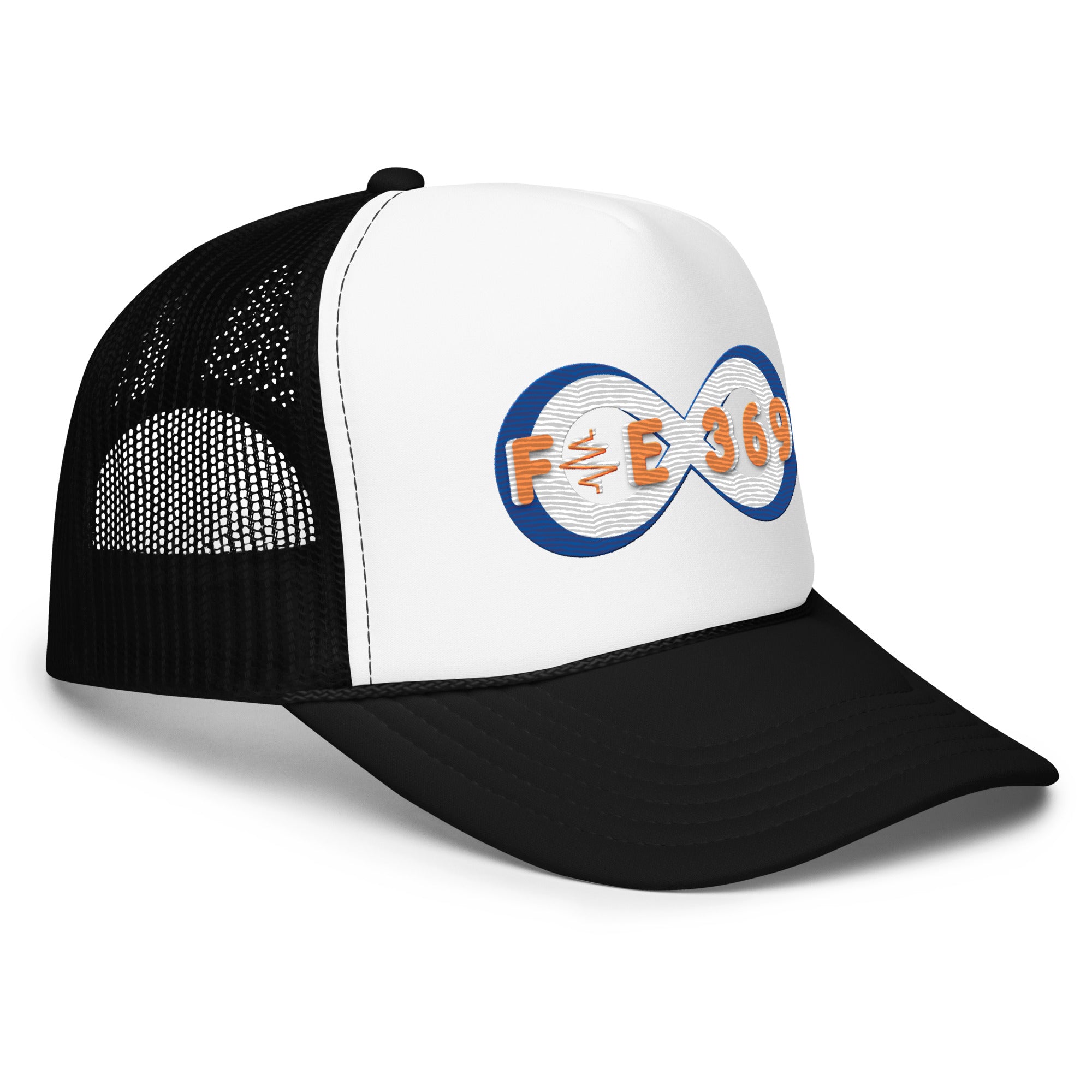 IPO Blue, White & Orange - BFW Bubble Logo Foam trucker hat