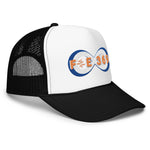 Load image into Gallery viewer, IPO Blue, White &amp; Orange - BFW Bubble Logo Foam trucker hat
