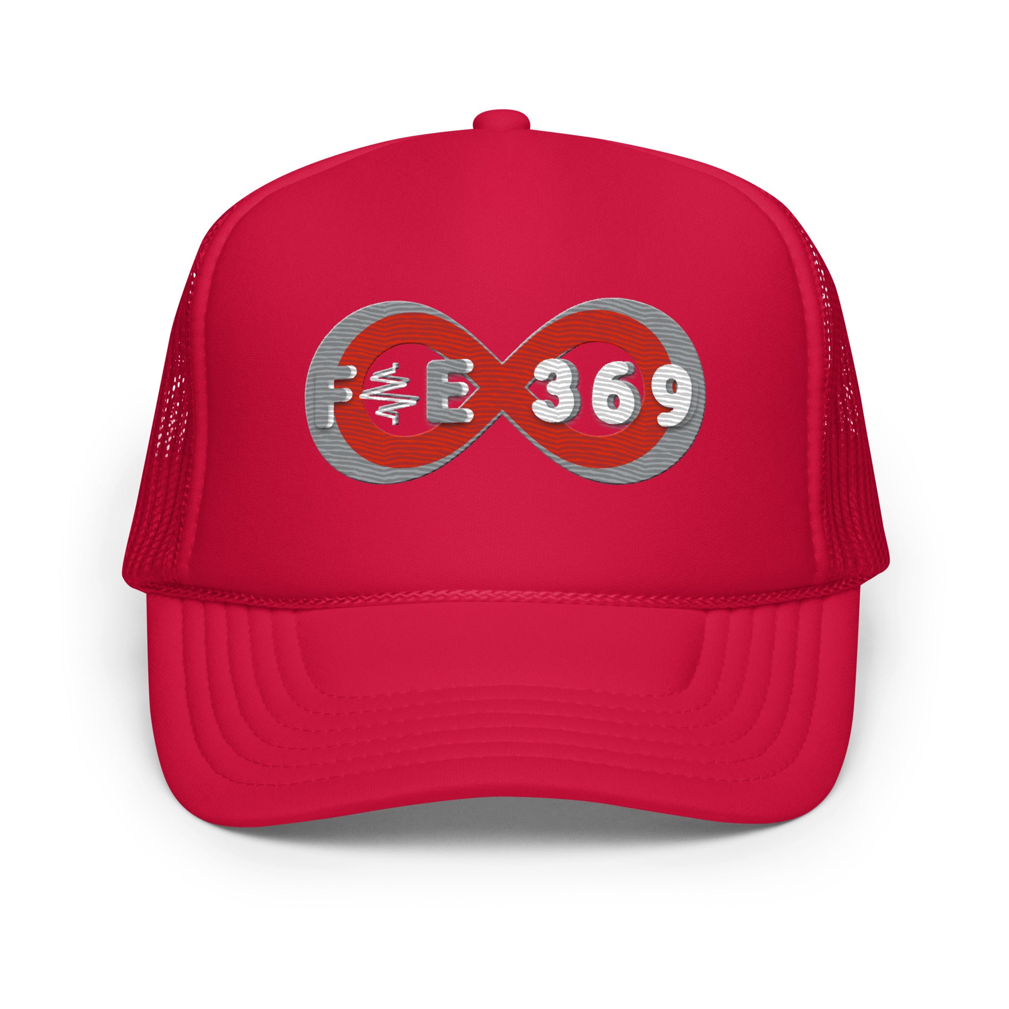 IPO Grey, Red & White - BFW Bubble Logo Foam trucker hat