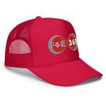 Load image into Gallery viewer, IPO Grey, Red &amp; White - BFW Bubble Logo Foam trucker hat
