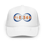 Load image into Gallery viewer, IPO Blue, White &amp; Orange - BFW Bubble Logo Foam trucker hat
