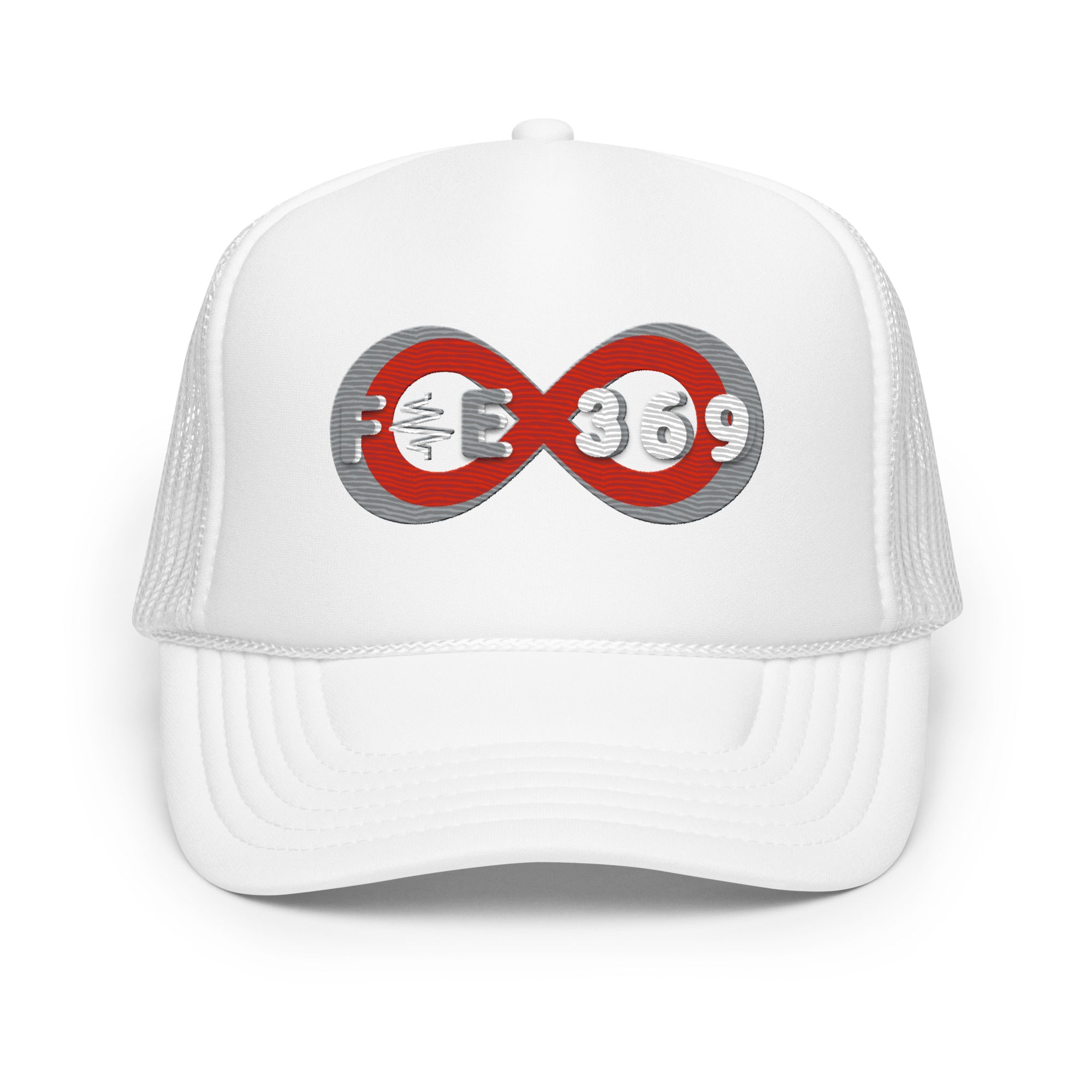 IPO Grey, Red & White - BFW Bubble Logo Foam trucker hat