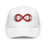 Load image into Gallery viewer, IPO Grey, Red &amp; White - BFW Bubble Logo Foam trucker hat
