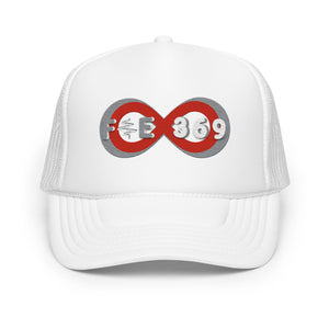 IPO Grey, Red & White - BFW Bubble Logo Foam trucker hat