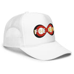 Load image into Gallery viewer, IPO Black, Red &amp; Yellow - BFW Bubble Logo Foam trucker hat
