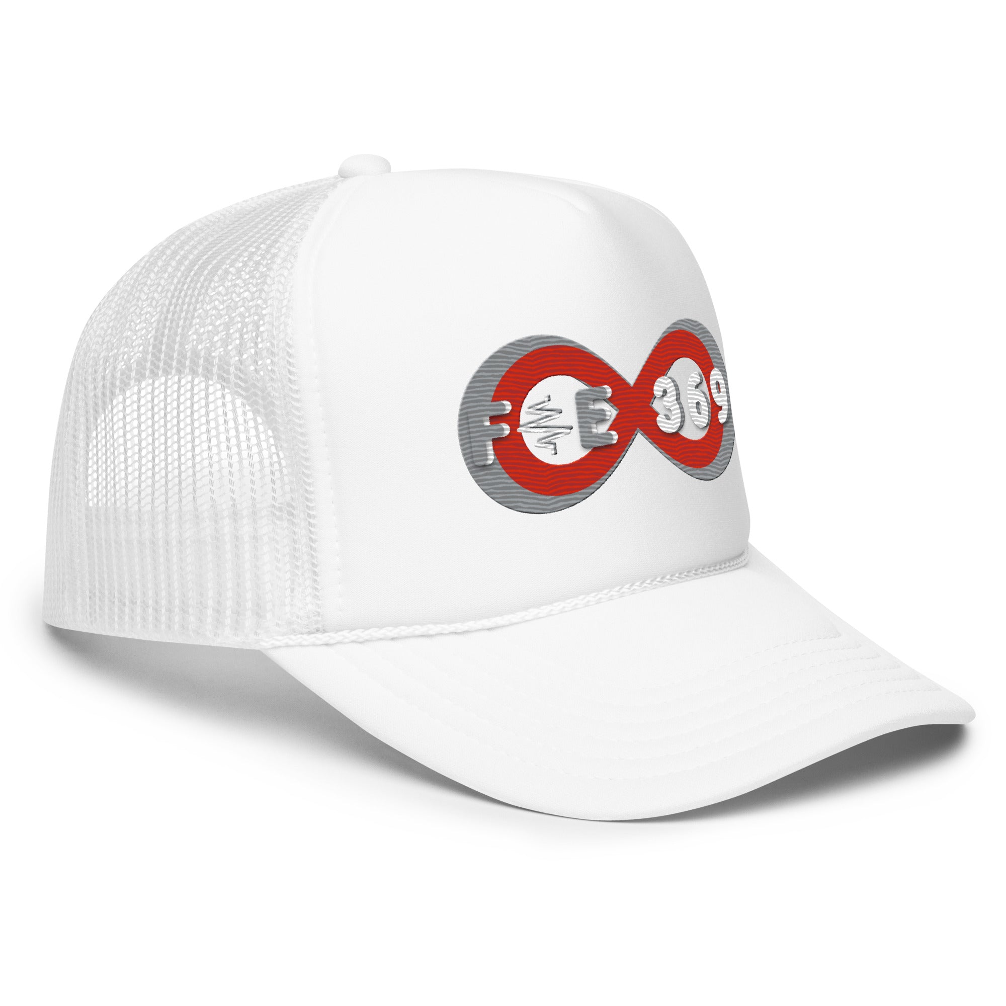 IPO Grey, Red & White - BFW Bubble Logo Foam trucker hat