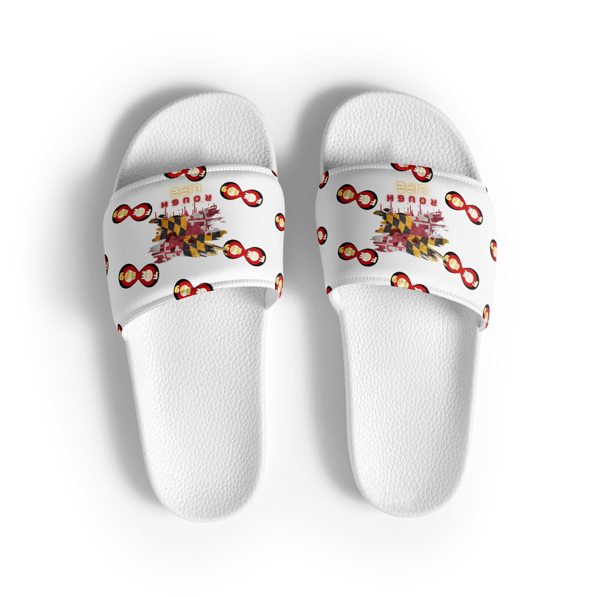 MD RL FLAG - BFW White Women's slides