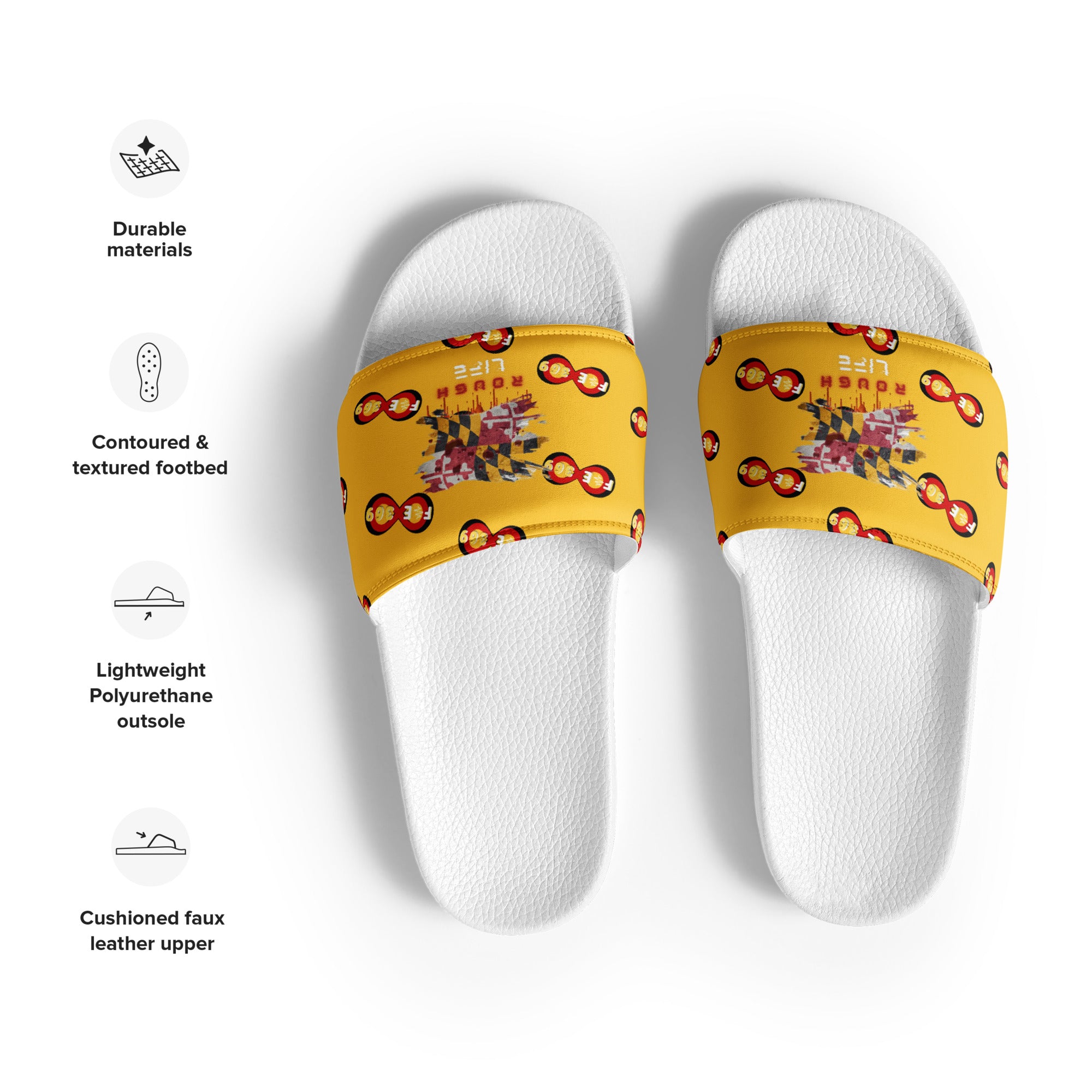 MD RL FLAG - BFW Yellow Women's slides