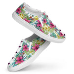 Load image into Gallery viewer, Pink Flower - BFW White Women’s slip-on canvas shoes
