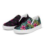 Load image into Gallery viewer, Pink Flower - BFW Black Women’s slip-on canvas shoes
