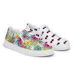 Load image into Gallery viewer, Pink Flower - BFW White Women’s slip-on canvas shoes
