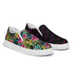 Load image into Gallery viewer, Pink Flower - BFW Black Women’s slip-on canvas shoes
