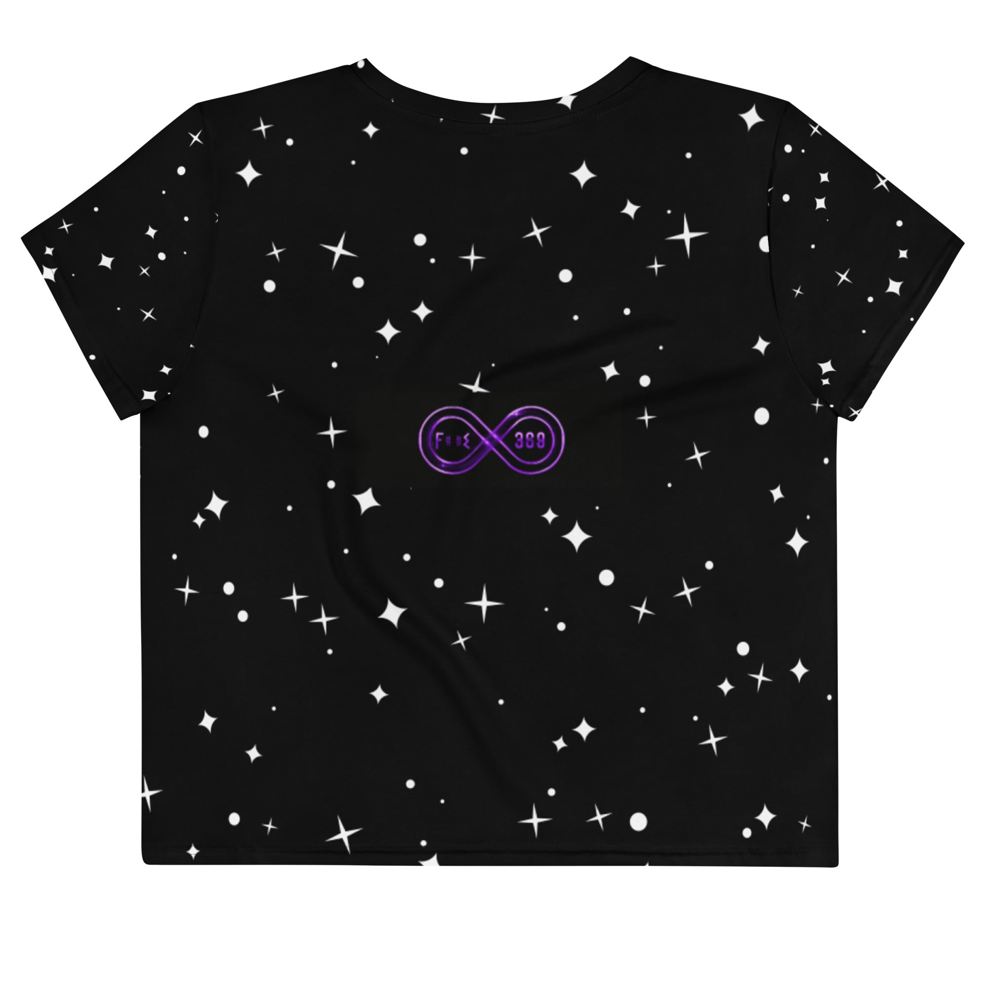 Purple & Yellow BFW Bubble Logo - Stars Crop Tee