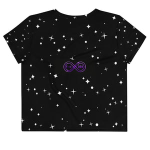 Purple & Yellow BFW Bubble Logo - Stars Crop Tee