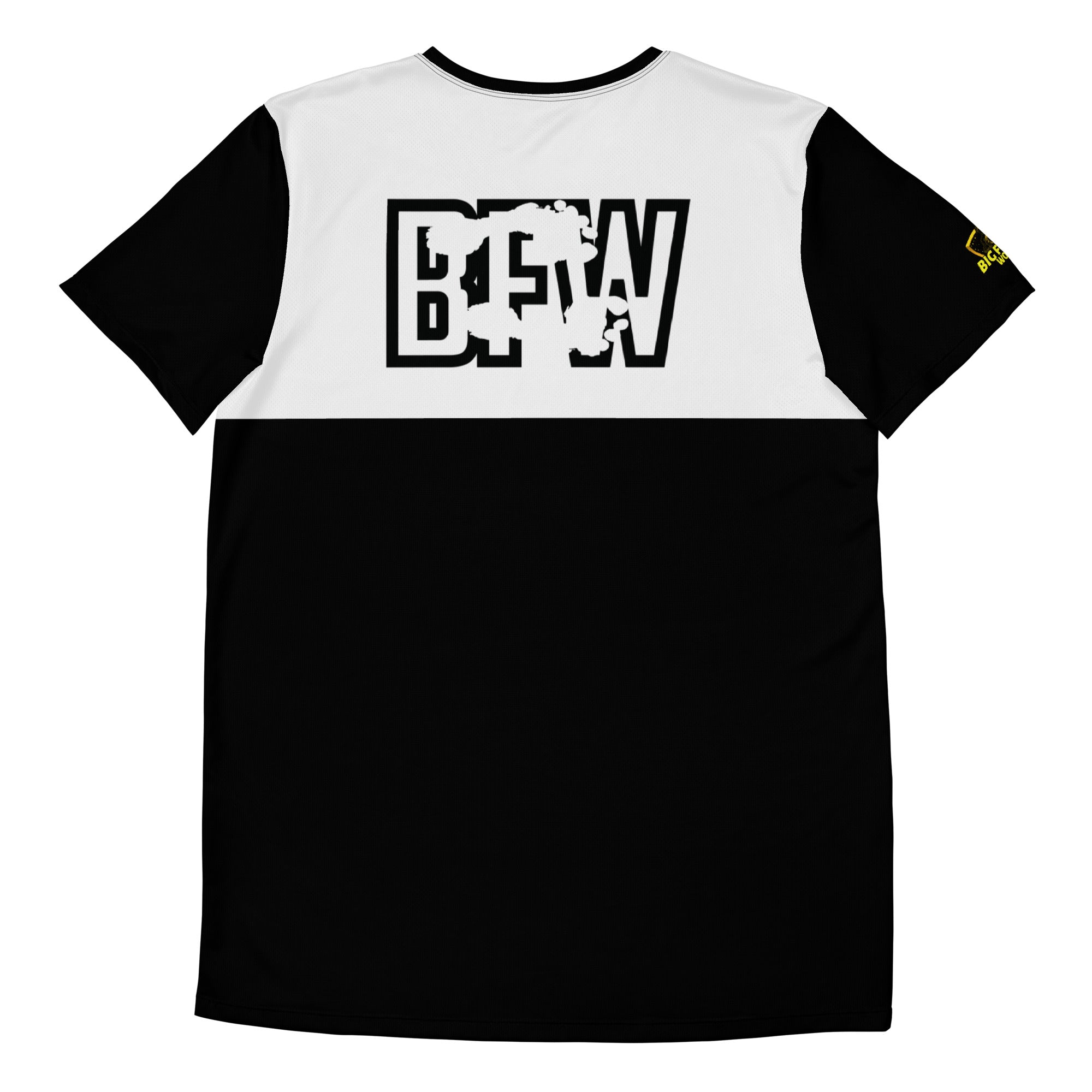 Black & Silver logo BFW Footprints - Black Men's Athletic T-shirt