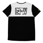 Load image into Gallery viewer, Black &amp; Silver logo BFW Footprints - Black Men&#39;s Athletic T-shirt
