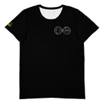 Load image into Gallery viewer, Black &amp; Silver logo BFW Footprints - Black Men&#39;s Athletic T-shirt
