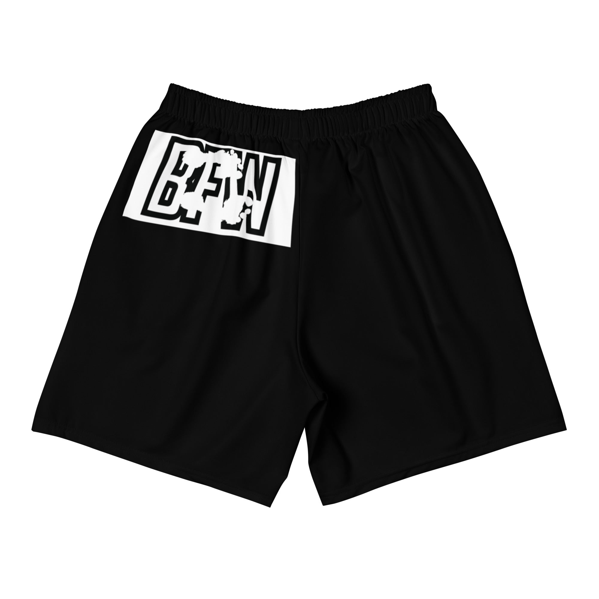 Black & Silver Logo BFW Footprints - Black Men's Athletic Shorts