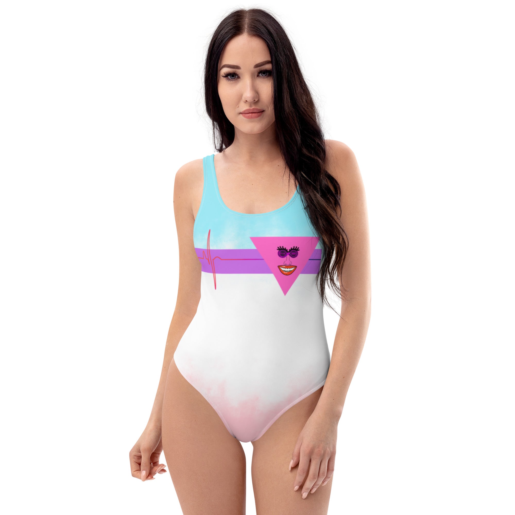 Big Mouth Life Line Pink - BFW One-Piece Swimsuit Colorful