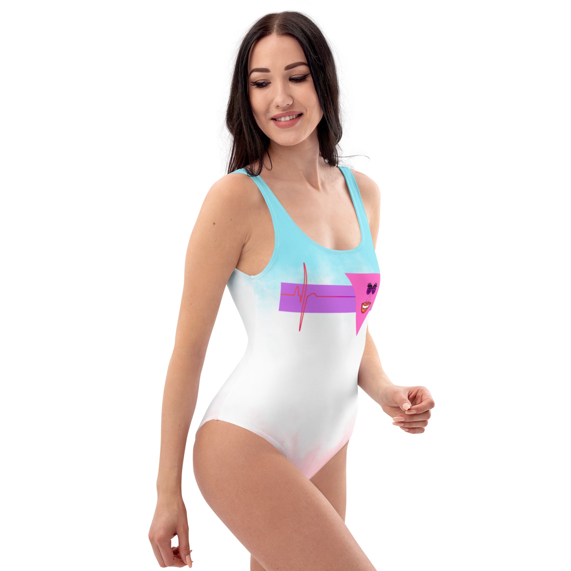 Big Mouth Life Line Pink - BFW One-Piece Swimsuit Colorful