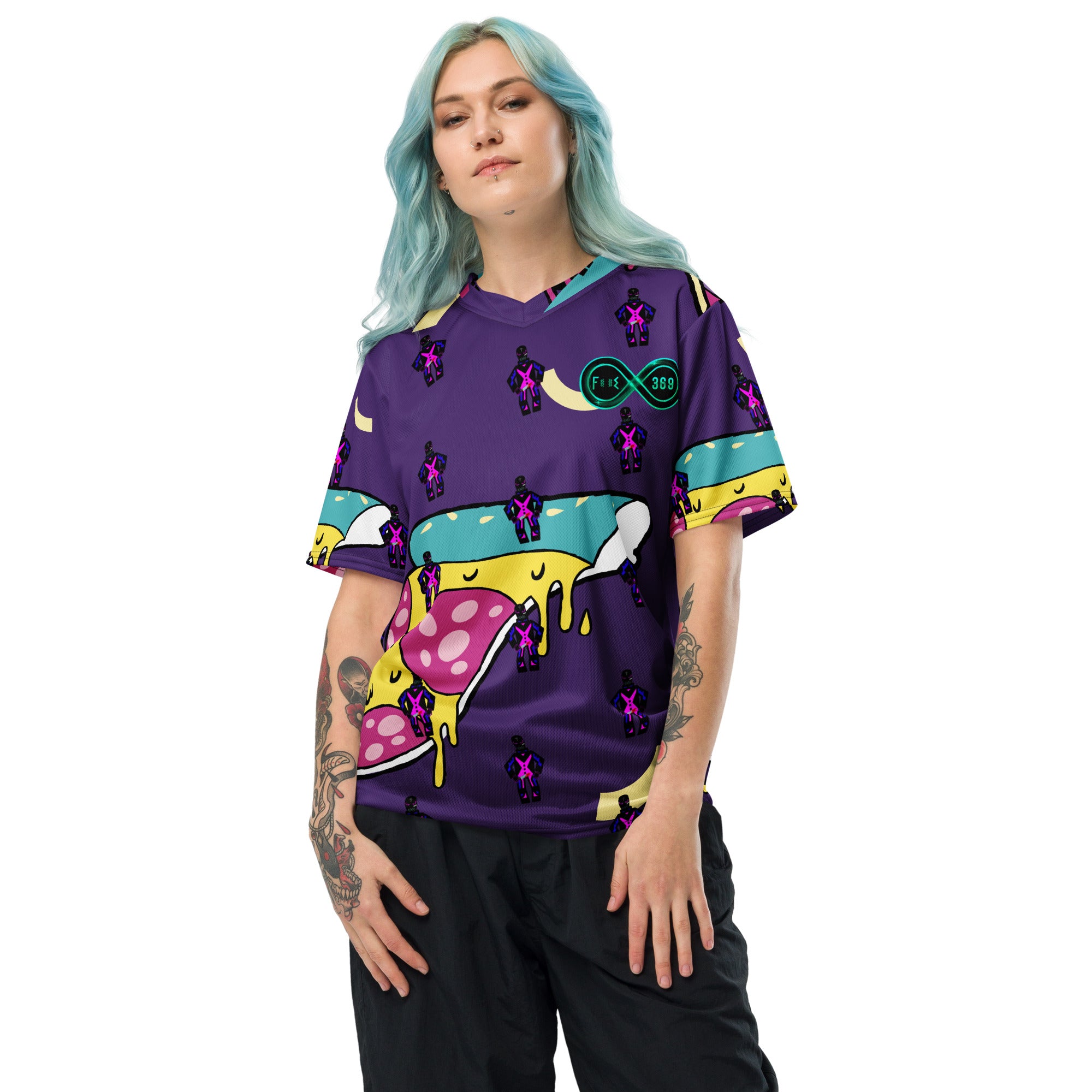 Killer Pizza / Purple - BFW Lay Around unisex sports jersey