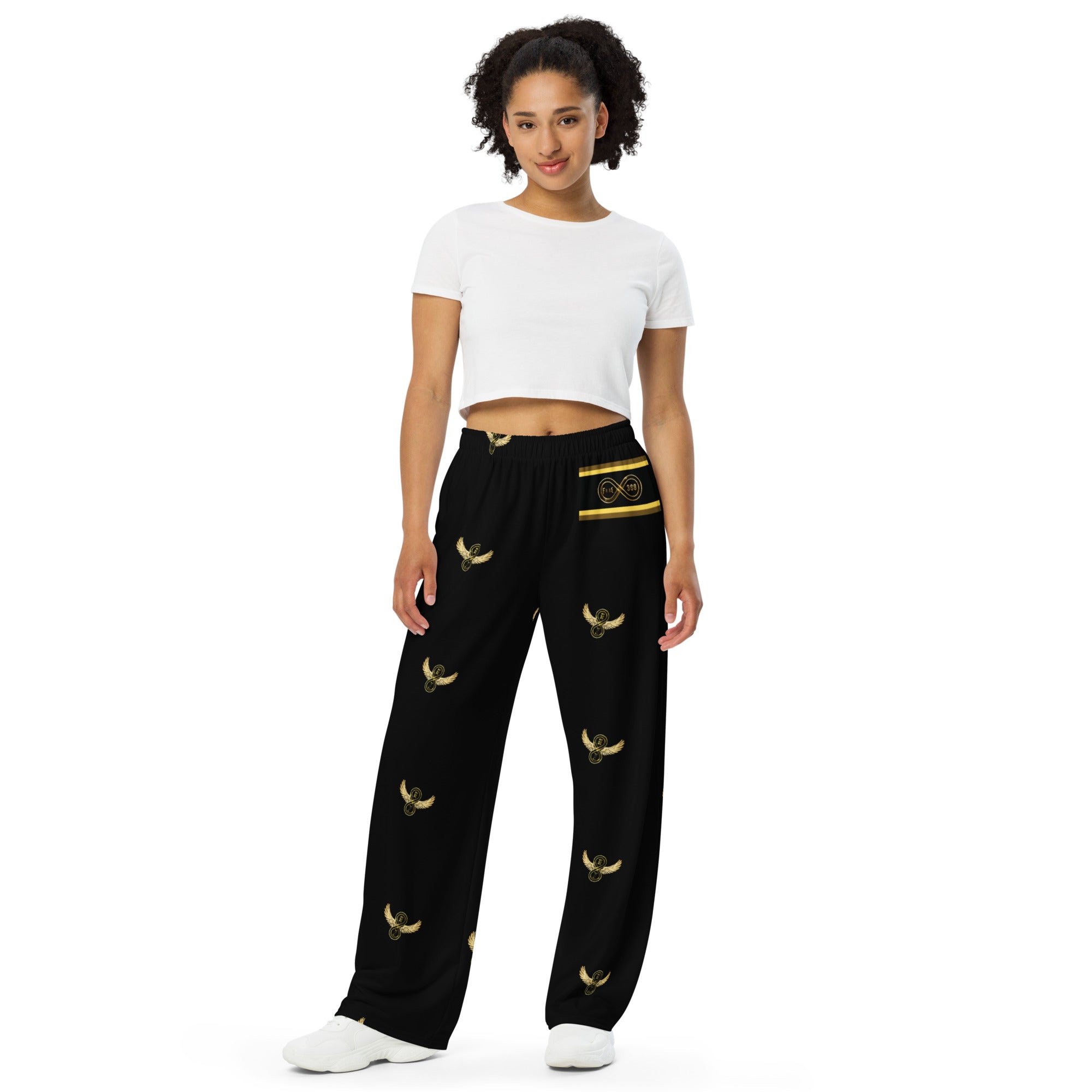 Golden Steppers / Black - BFW Lay Around unisex wide-leg pants