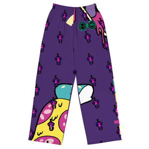 Killer Pizza / Purple - BFW Lay Around unisex wide-leg pants