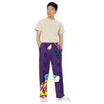 Load image into Gallery viewer, Killer Pizza / Purple - BFW Lay Around unisex wide-leg pants
