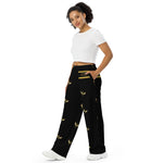 Load image into Gallery viewer, Golden Steppers / Black - BFW Lay Around unisex wide-leg pants
