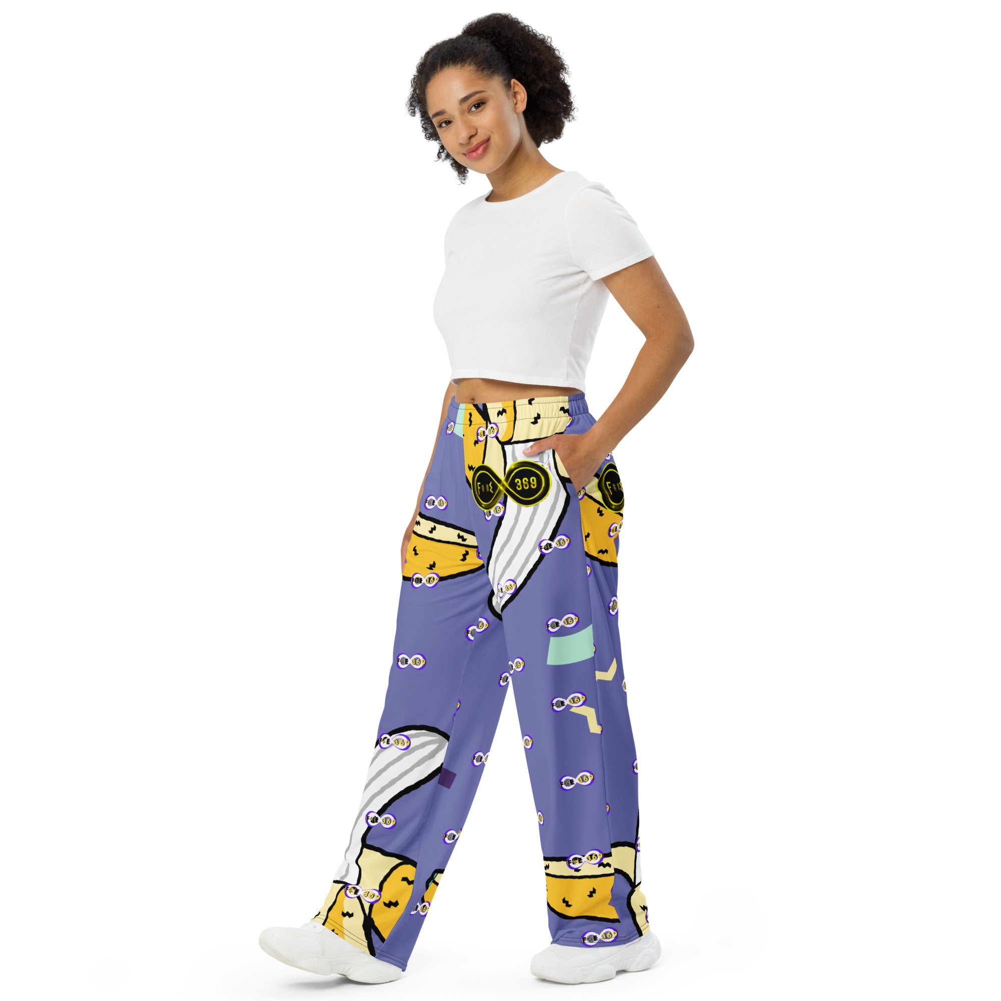 Banana Savage / Purple - BFW Lay Around unisex wide-leg pants