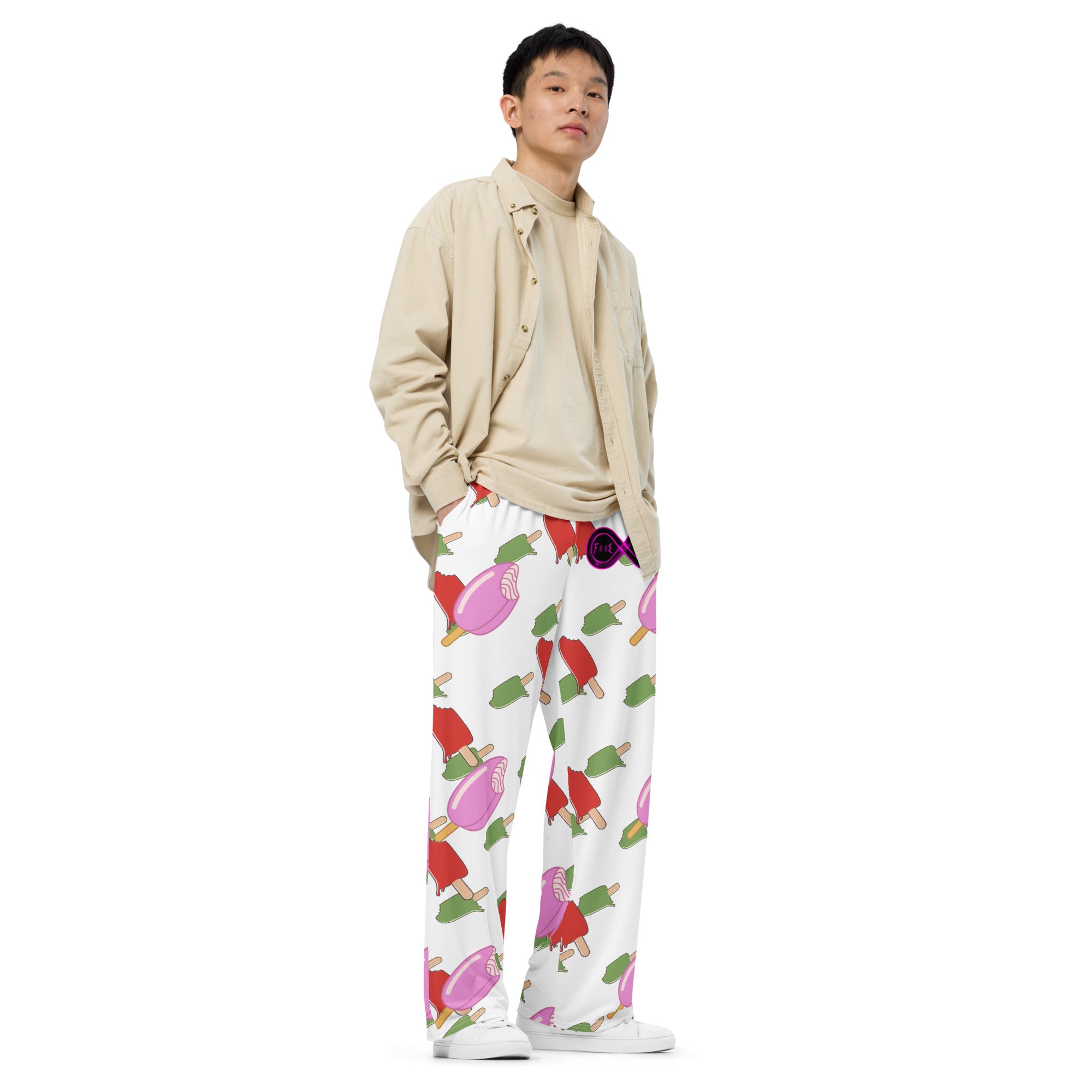 Cold Popsicle / White - BFW Lay Around unisex wide-leg pants