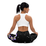 Load image into Gallery viewer, Purple &amp; Yellow BFW Bubble Logo - Stars Yoga Leggings
