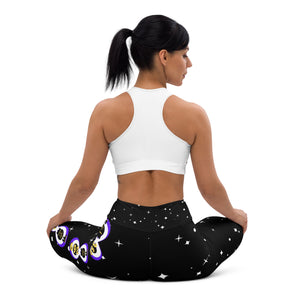 Purple & Yellow BFW Bubble Logo - Stars Yoga Leggings