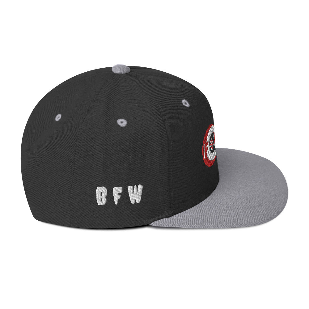 Red & White BFW Bubble Logo - Snapback Hat