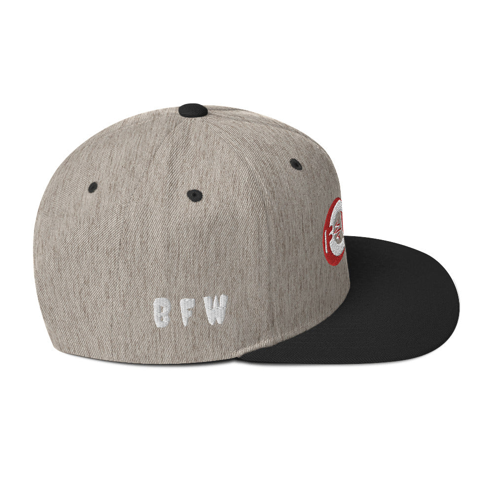 Red & White BFW Bubble Logo - Snapback Hat