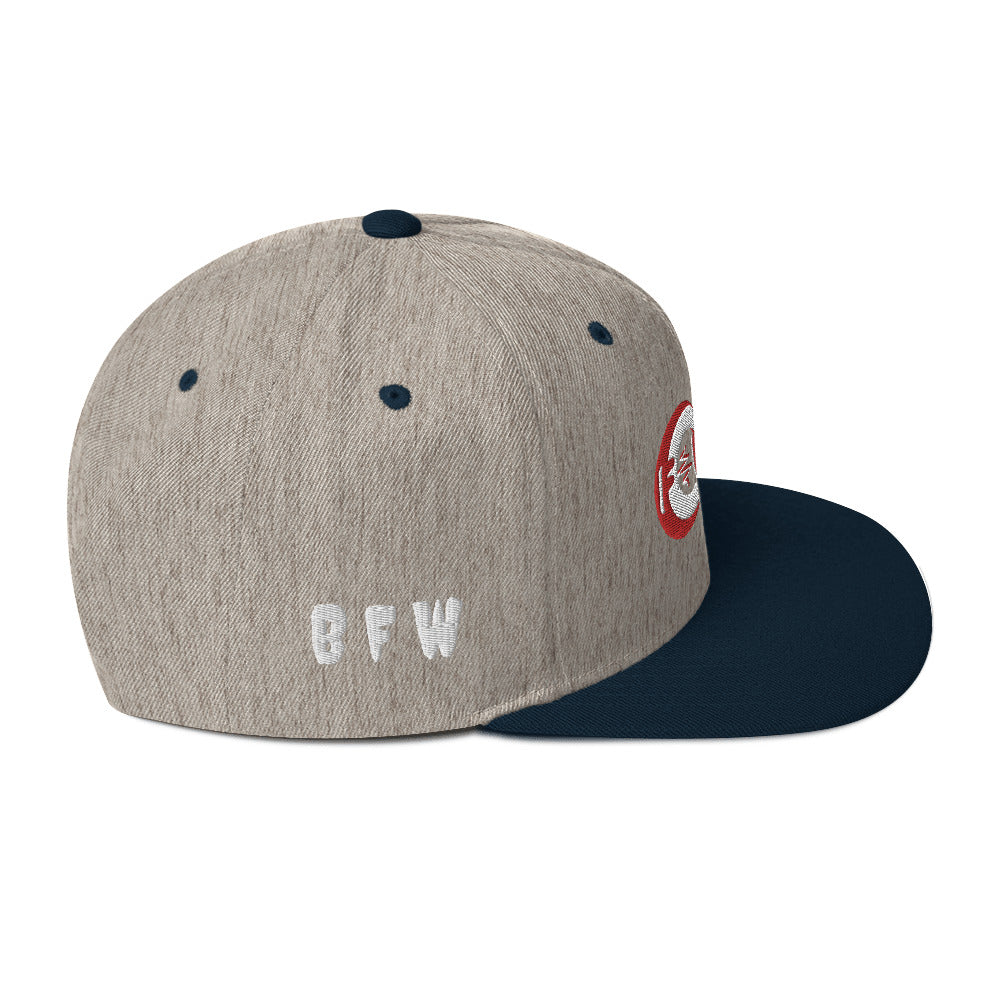 Red & White BFW Bubble Logo - Snapback Hat