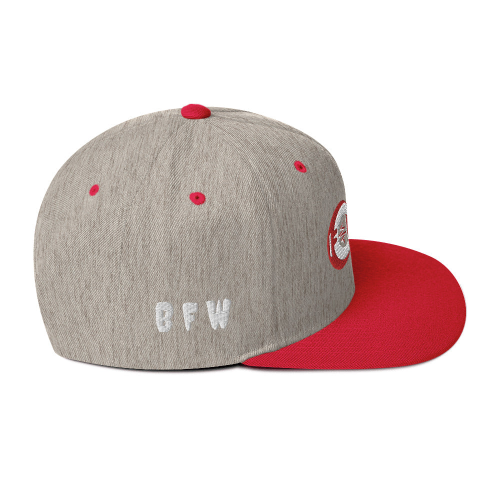 Red & White BFW Bubble Logo - Snapback Hat