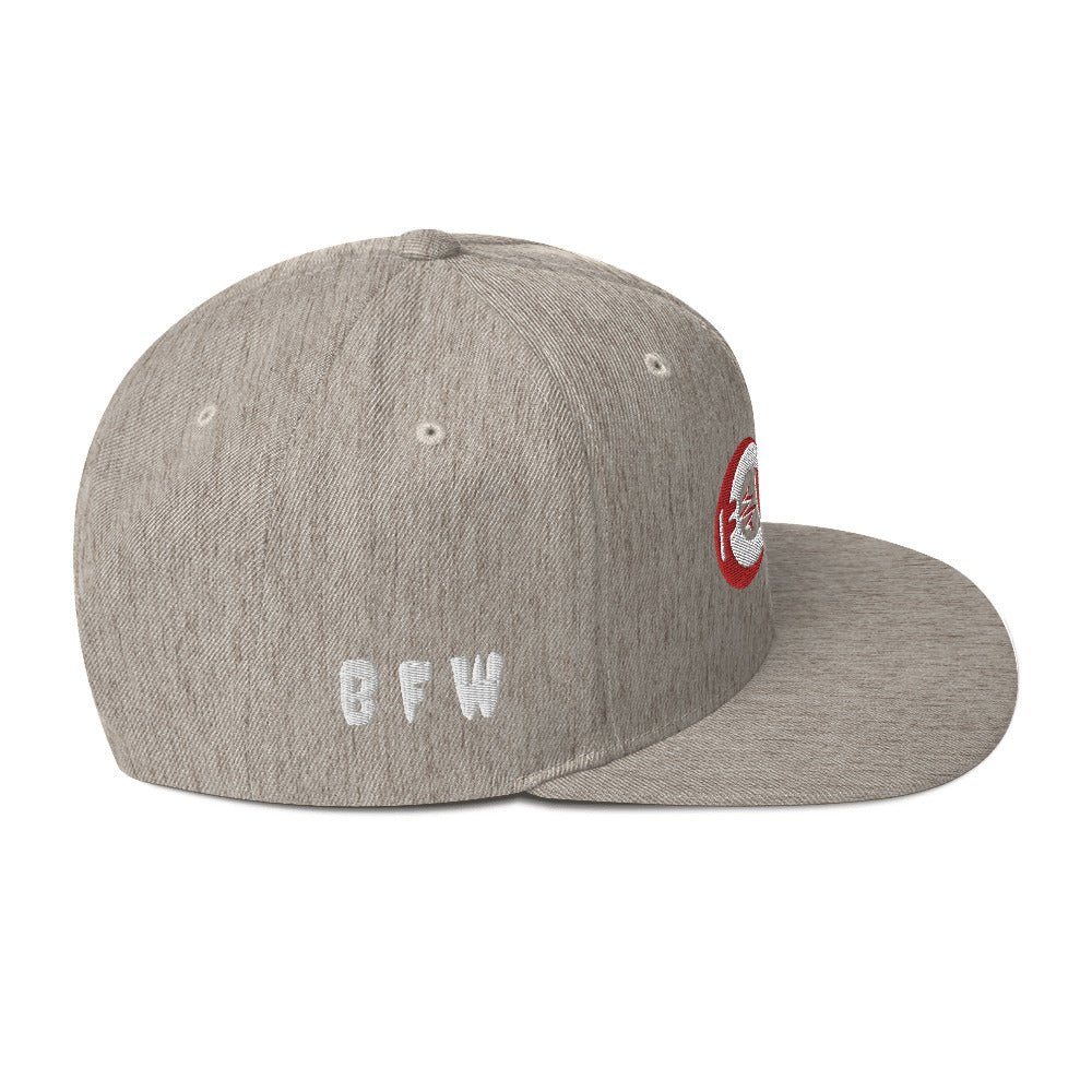 Red & White BFW Bubble Logo - Snapback Hat