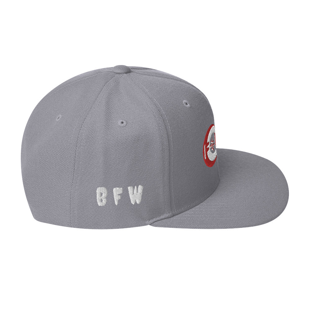 Red & White BFW Bubble Logo - Snapback Hat