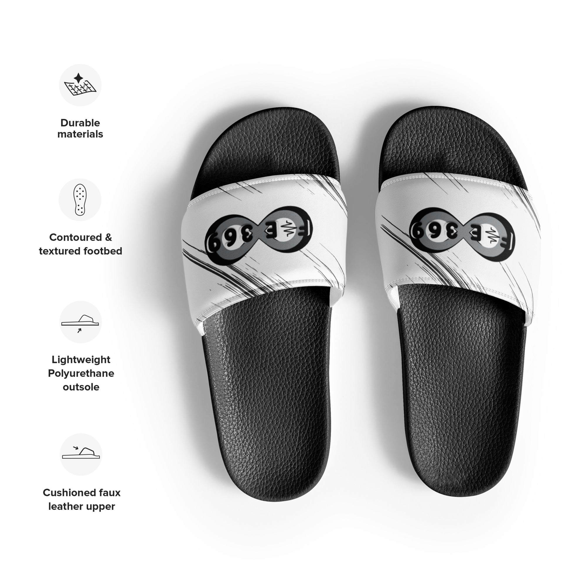 Black & Silver BFW Bubble Logo - Men’s slides