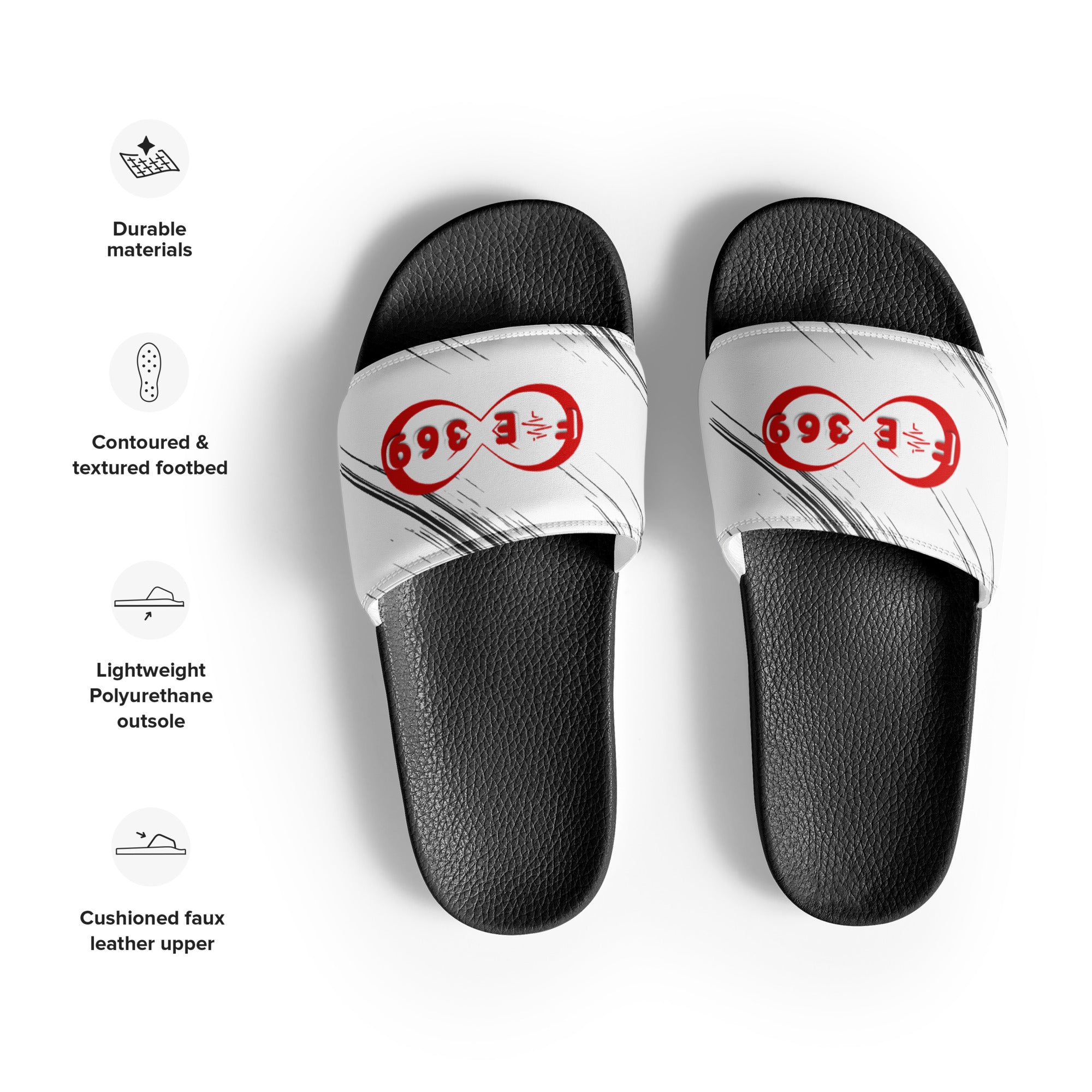 Red & White BFW Bubble Logo - Men’s slides