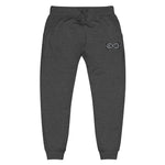 Load image into Gallery viewer, Black &amp; Silver BFW Embroidery Bubble Logo - Unisex fleece sweatpants
