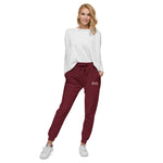 Load image into Gallery viewer, Red &amp; White BFW Embroidery Bubble Logo - Unisex fleece sweatpants
