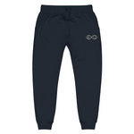 Load image into Gallery viewer, Black &amp; Silver BFW Embroidery Bubble Logo - Unisex fleece sweatpants
