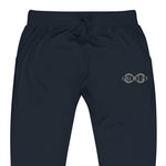 Load image into Gallery viewer, Black &amp; Silver BFW Embroidery Bubble Logo - Unisex fleece sweatpants
