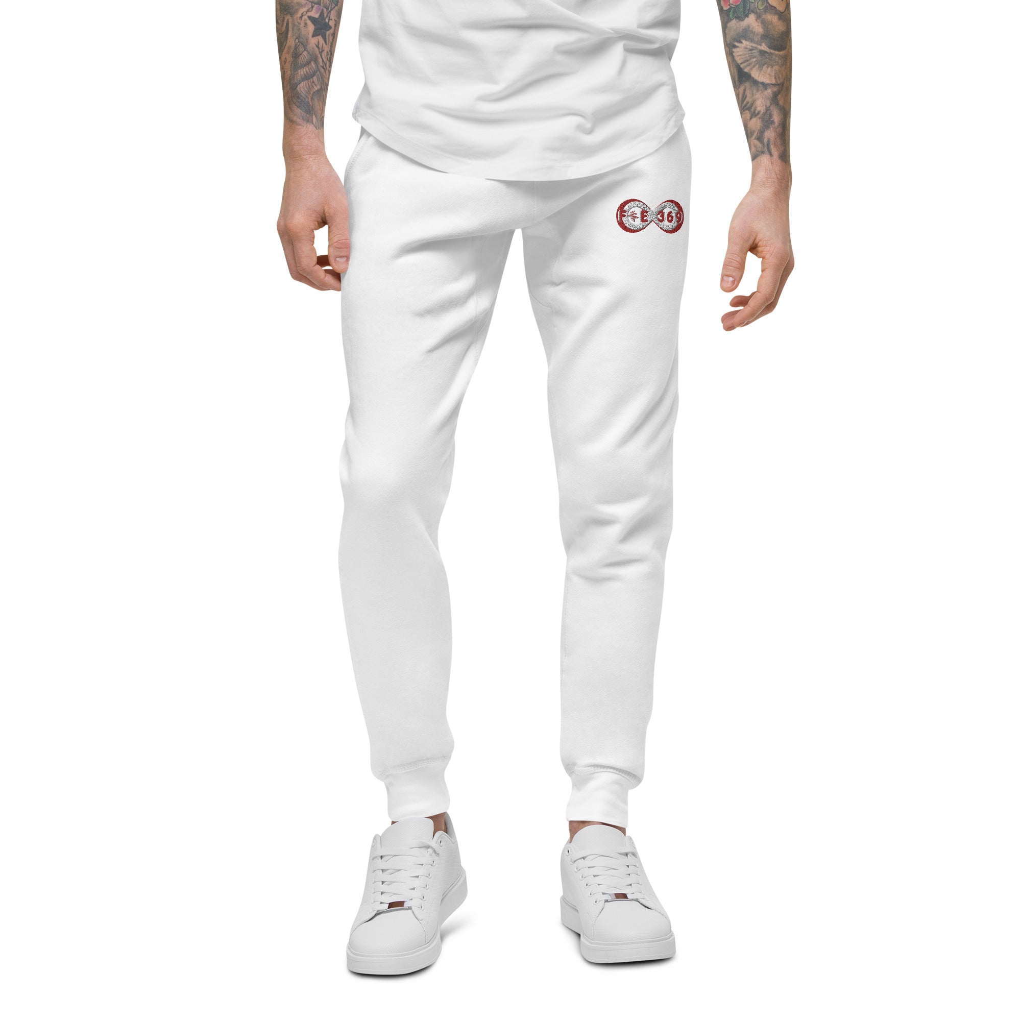 Red & White BFW Embroidery Bubble Logo - Unisex fleece sweatpants