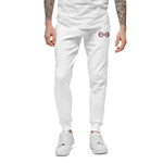 Load image into Gallery viewer, Red &amp; White BFW Embroidery Bubble Logo - Unisex fleece sweatpants
